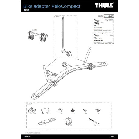 PIECES RECHANGE ADAPTATEUR 4eme VELO VELOCOMPACT